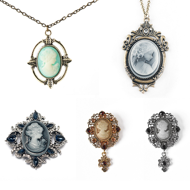 Women'S Accessories Louis Vuitton - Wiktoriańskie kryształowe cyrkonie Cameo Vintage broszki