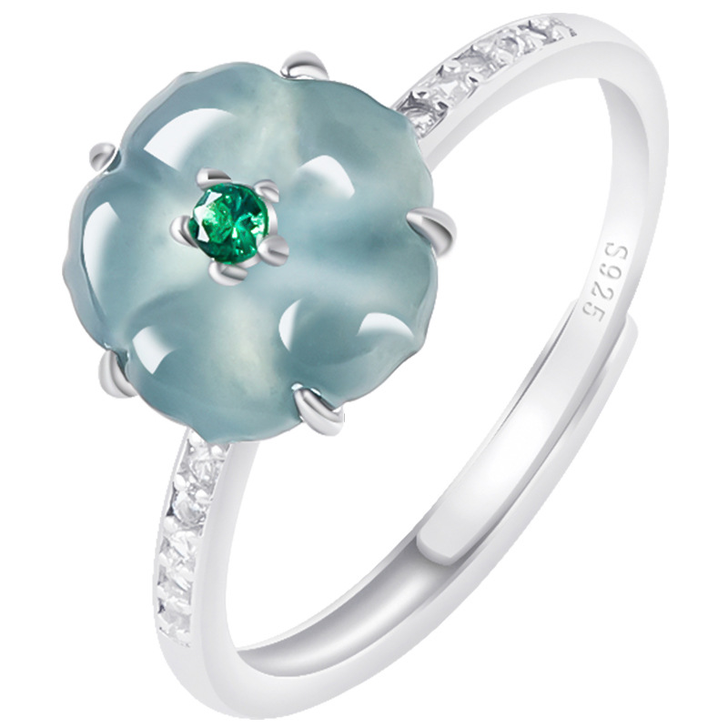 Accessories Woman - Niebieskie pierścionki z jadeitem birmańskim w